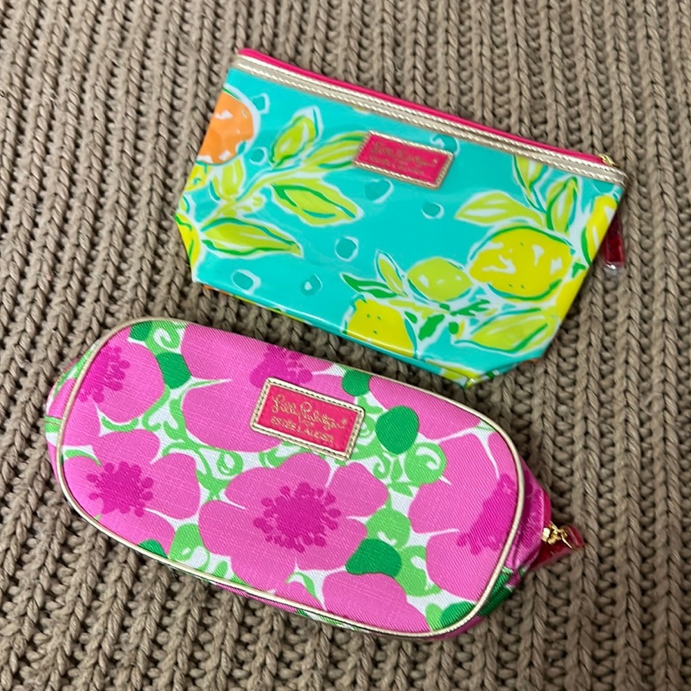 Lilly Pulitzer for Estée Lauder cosmetics bag new no rag set2